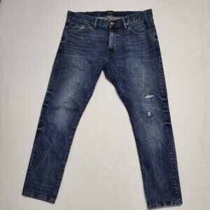 Polo Ralph Lauren Mens Jeans 36x32 The Sullivan Slim Distressed Dark Wash Denim